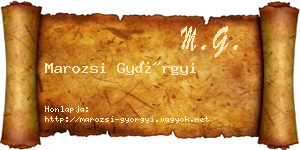 Marozsi Györgyi névjegykártya